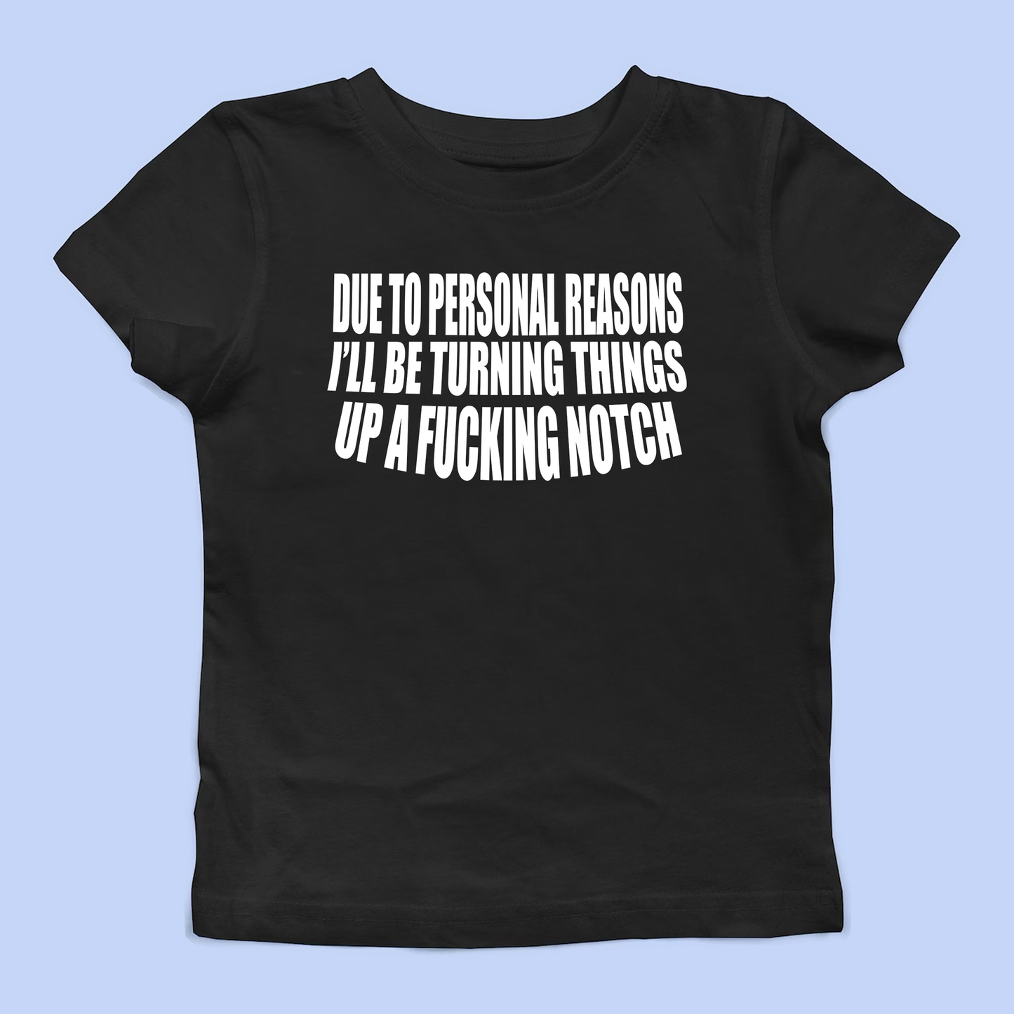 I'll Be Turning Things Up A Fucking Notch Baby Tee