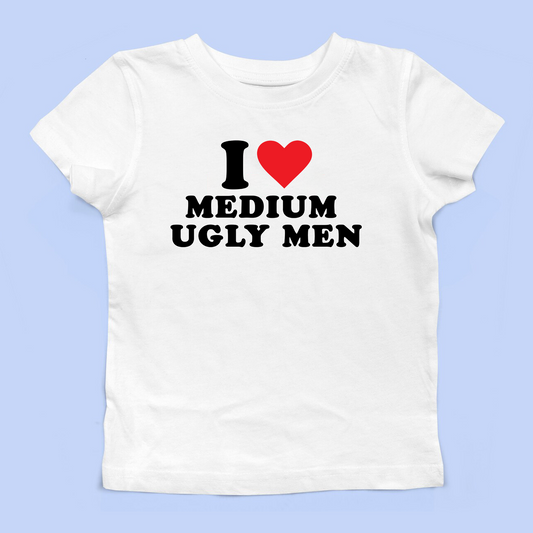 I Heart Medium Ugly Men Baby Tee